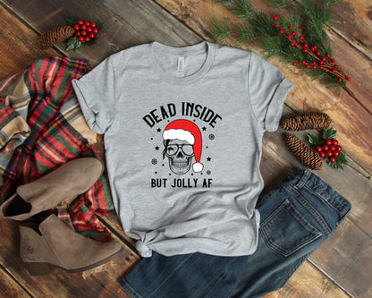 Dead Inside But Joly AF Christmas Skeleton Shirt, Christmas Shirt
